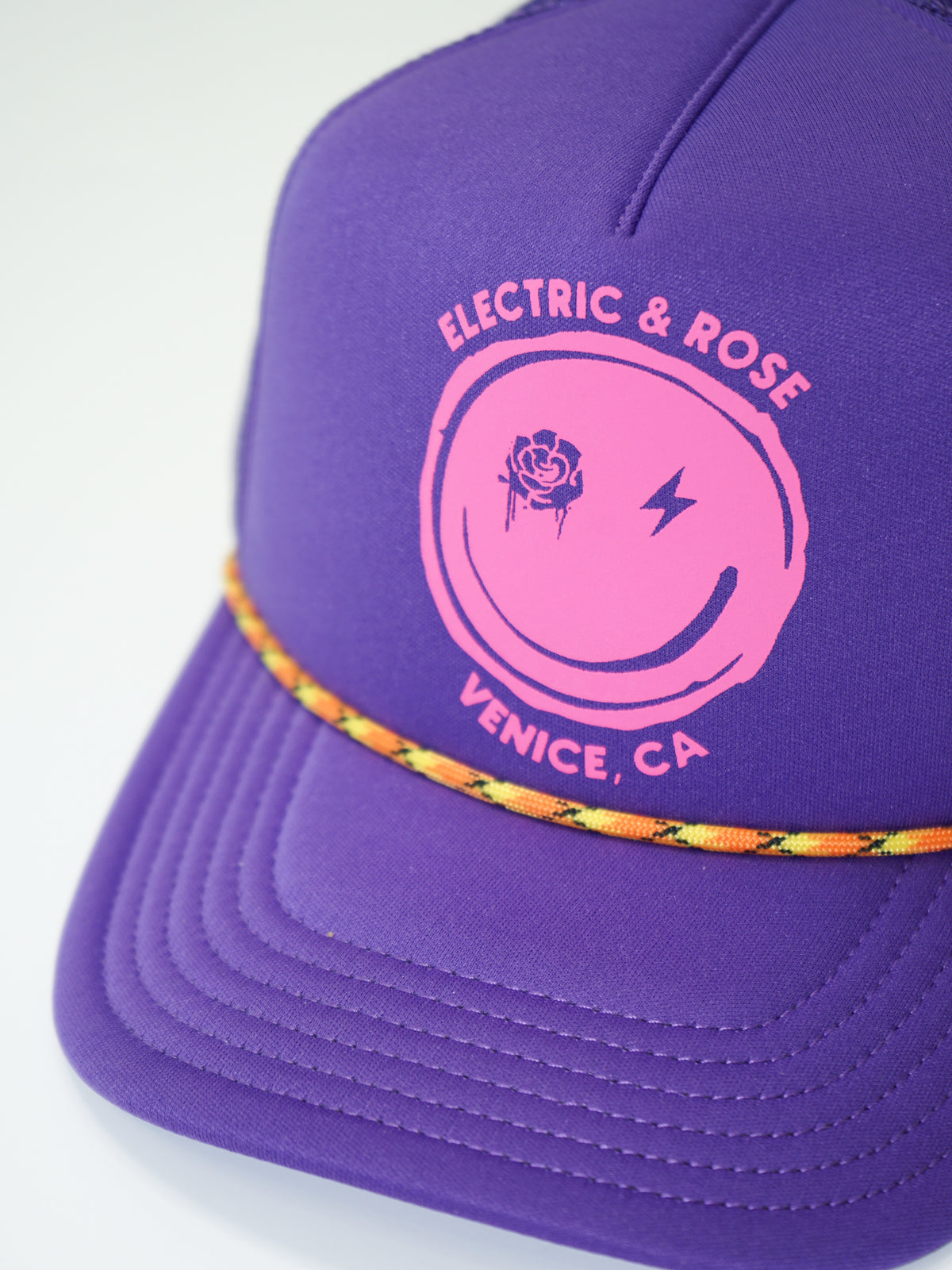 Smiley Trucker Hat-Neon Purple/Pink – Electric Rose Clothing
