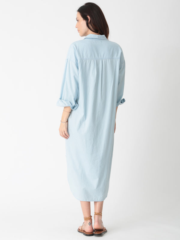 Hazel Shirt Dress - Sky Blue