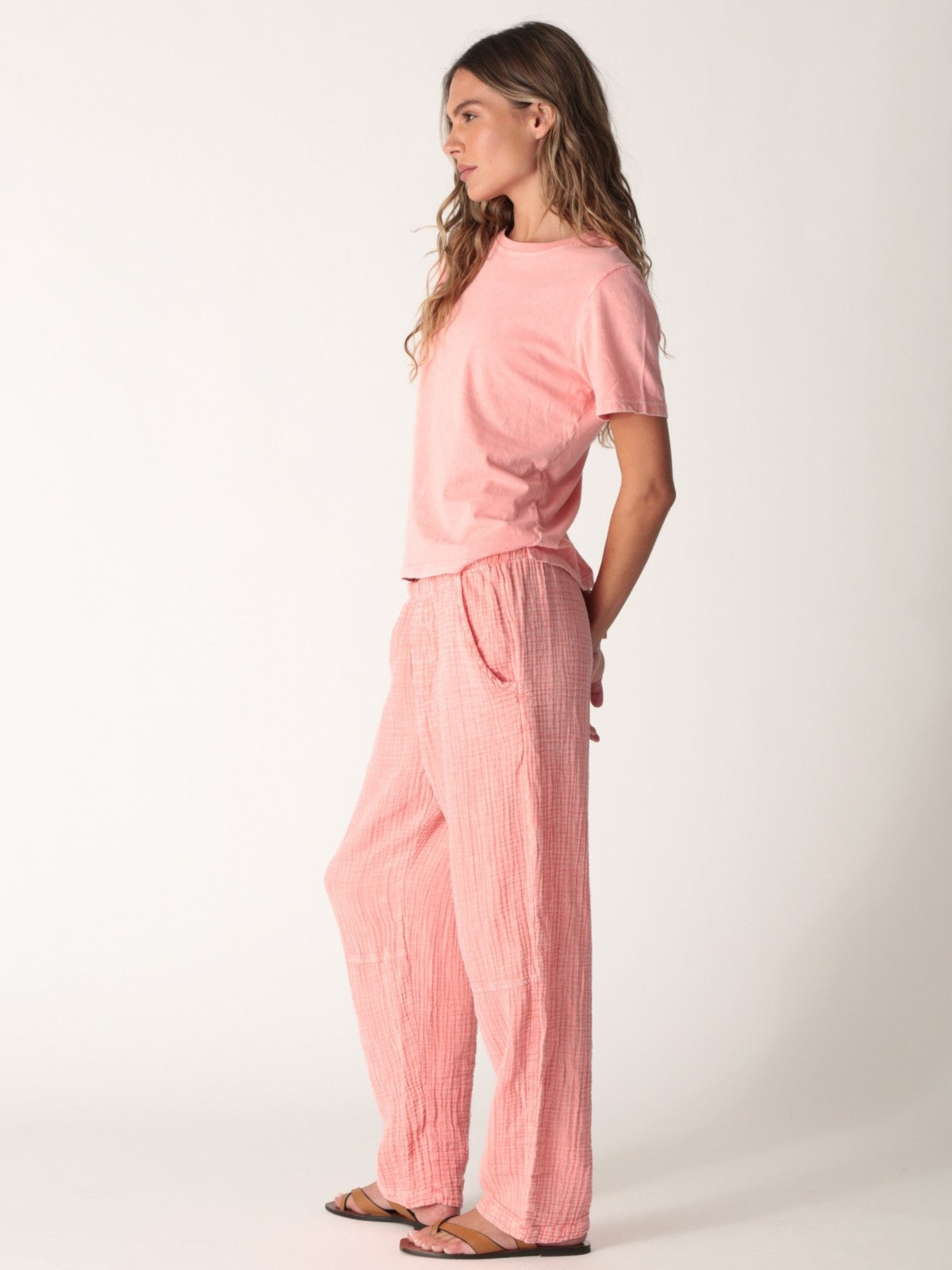 Kickback Gauze Pant - Salmon