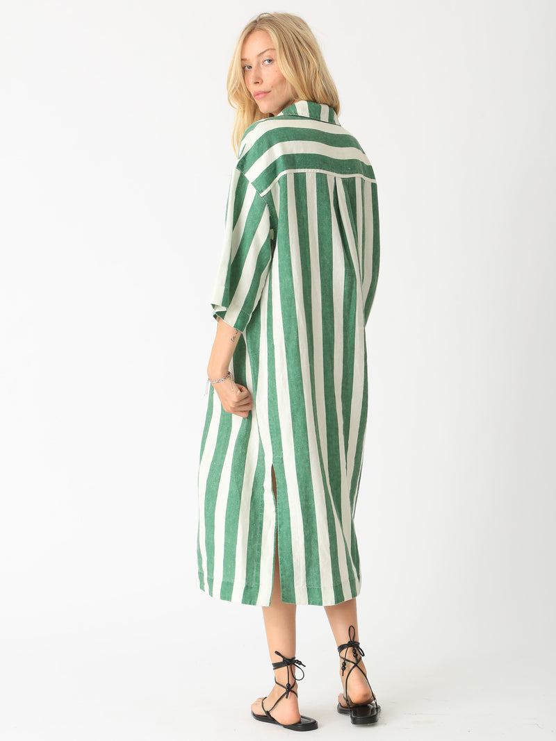 Mary Kaftan Dress - Sea Glass Stripe