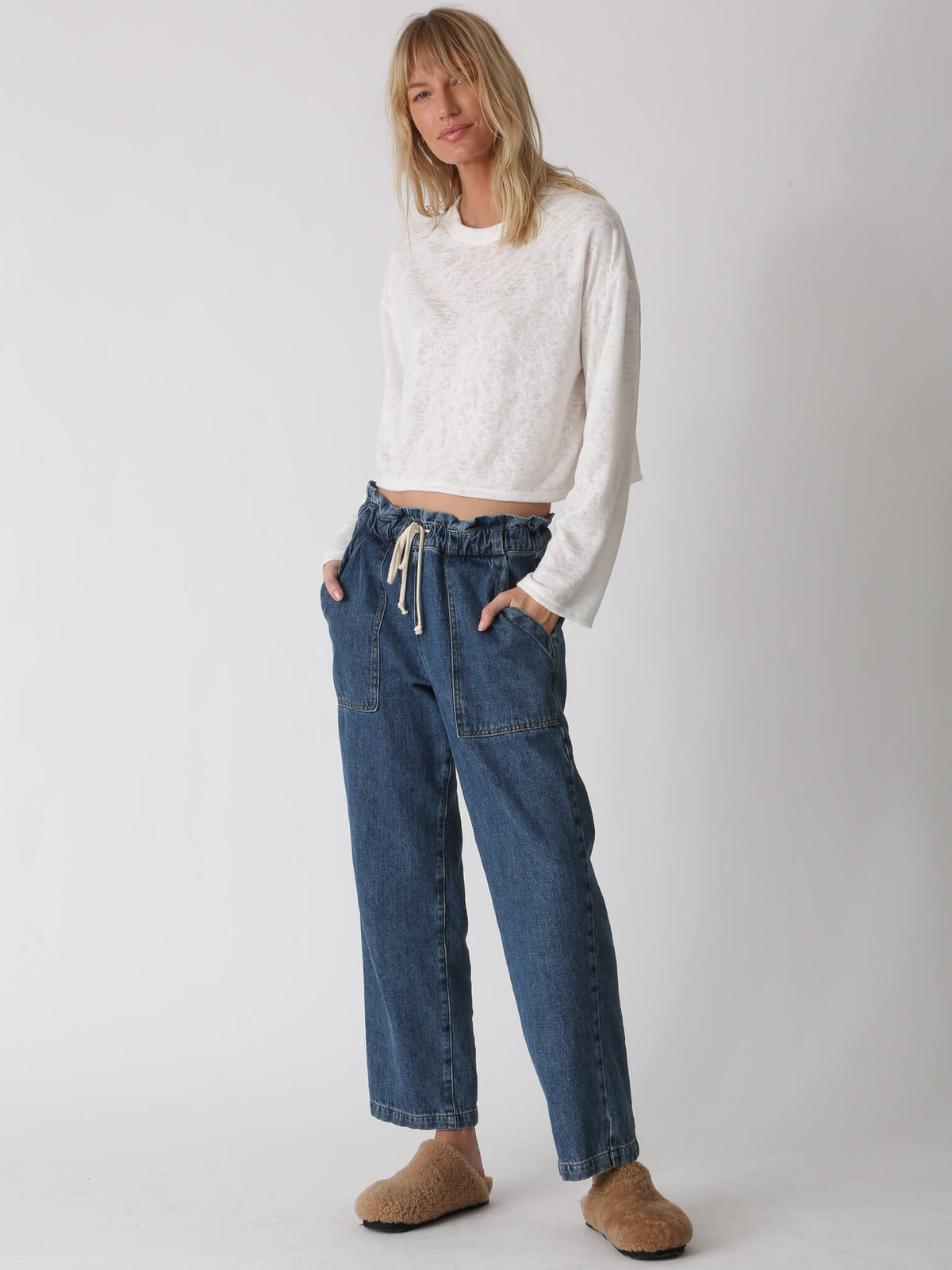 Lane Brushed Slub Tee - Cloud