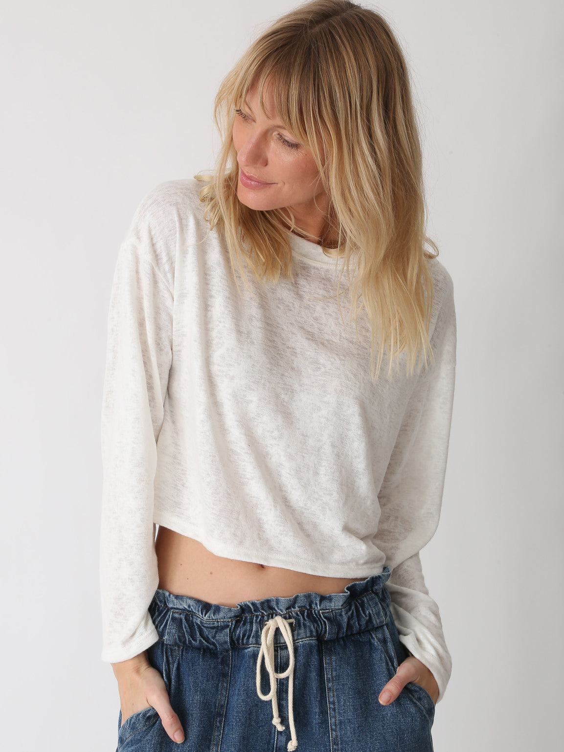 Lane Brushed Slub Tee - Cloud