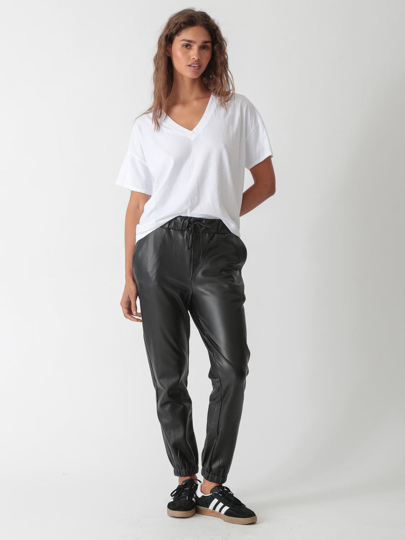 Downtown Vegan Leather Pant - Onyx