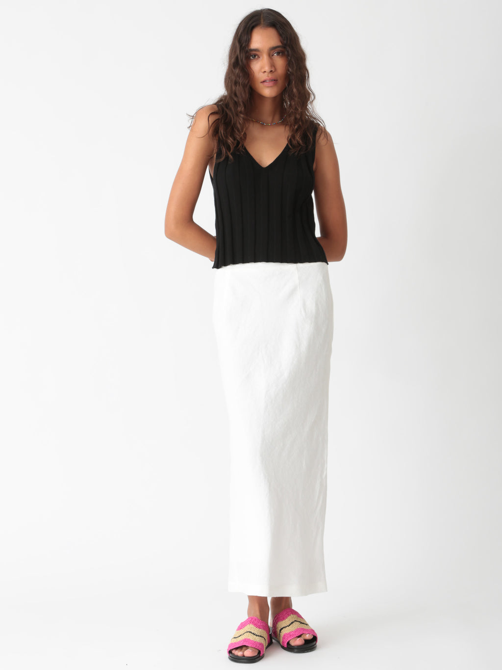 Tiffany Linen Skirt - Ivory