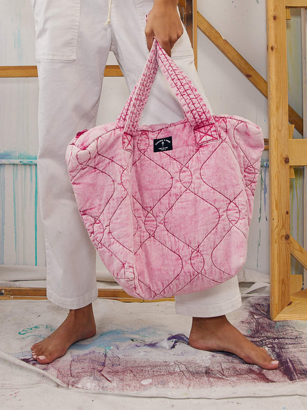 Quilted Tote - Magenta