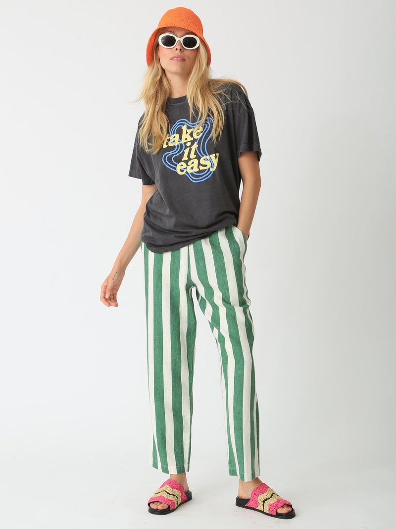 Weekend Linen Pant - Sea Glass Stripe