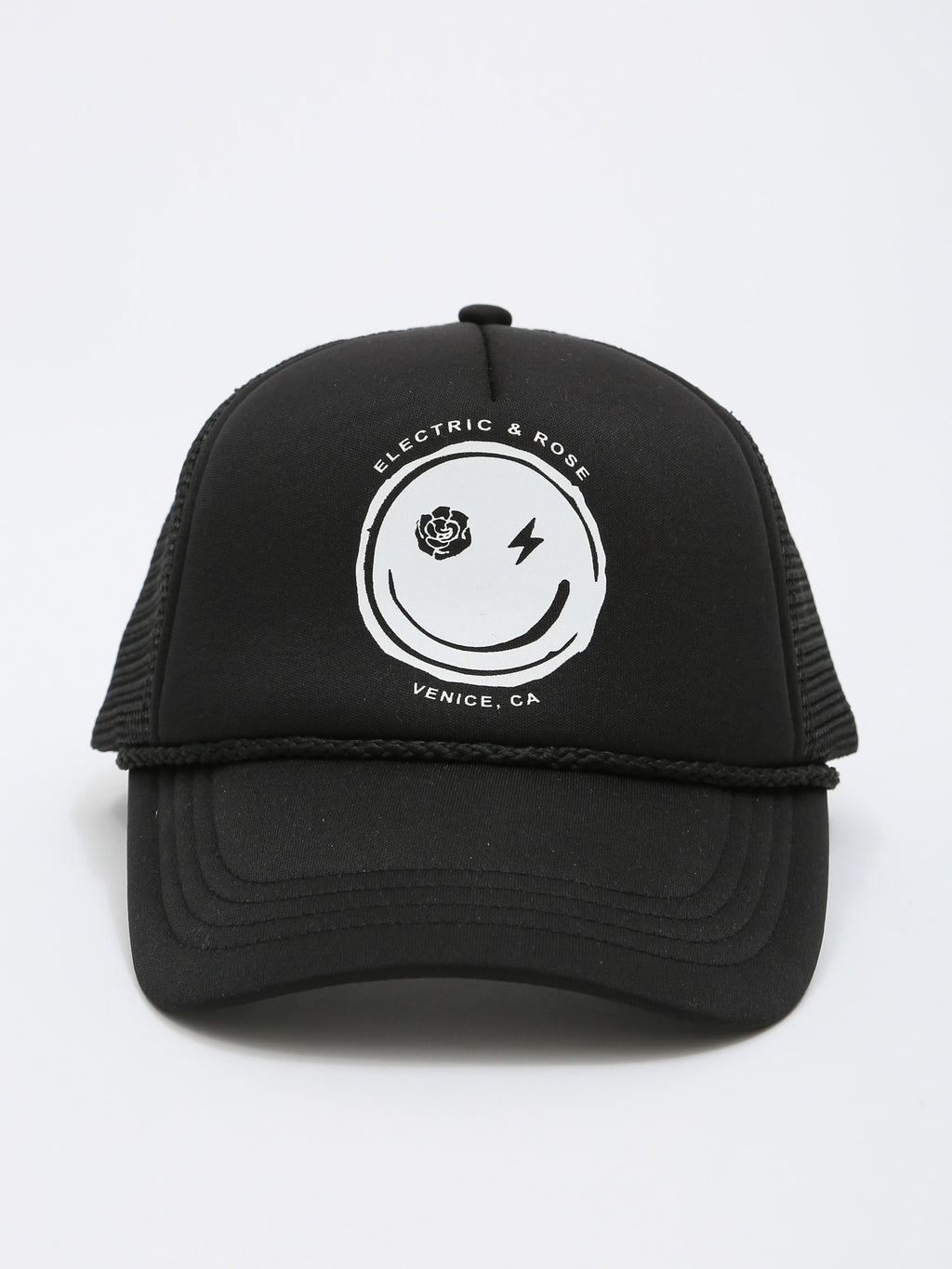 Smiley Face Trucker Hat - Onyx