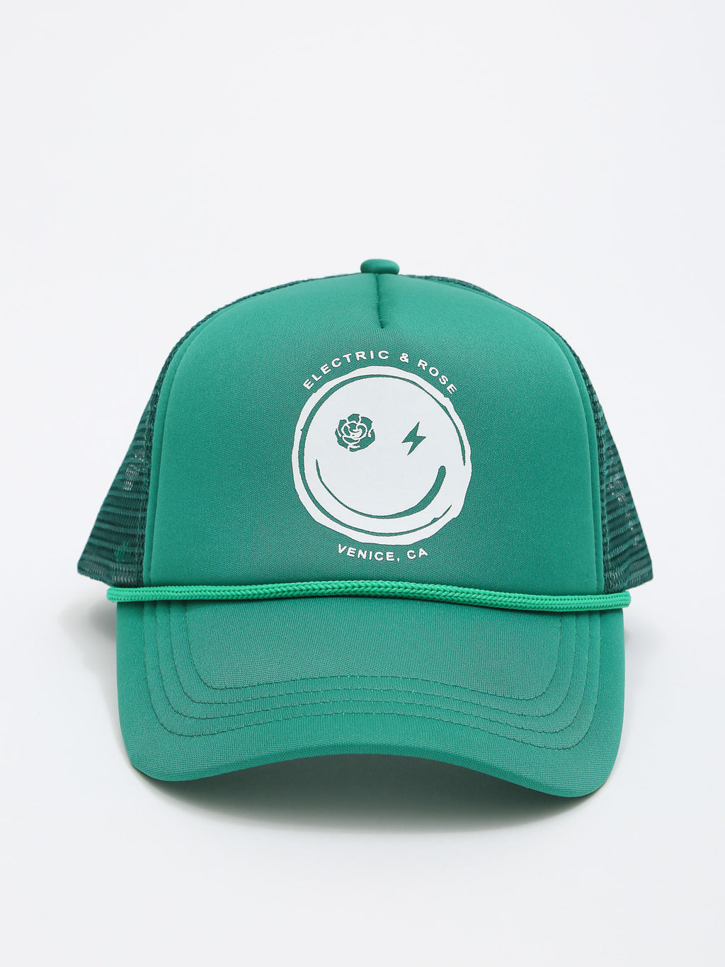 Smiley Face Trucker Hat - Clover