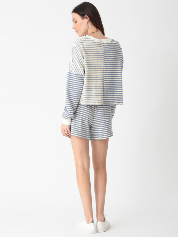 Tai Sweatshirt - Indigo / Ivory Stripe