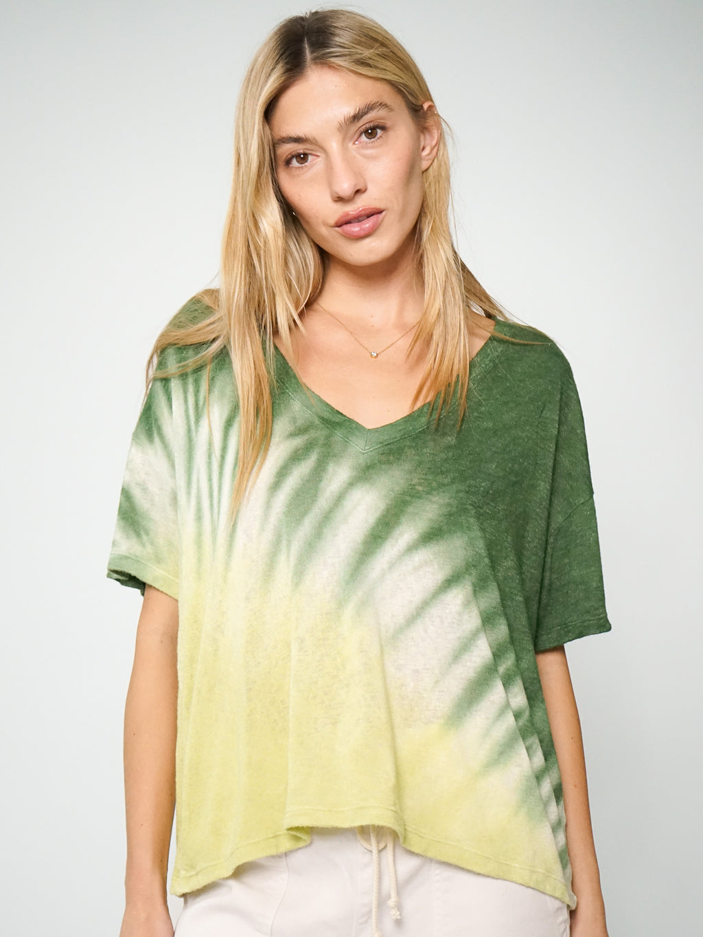 Chase V-Neck Tee - Olive / Chartreuse