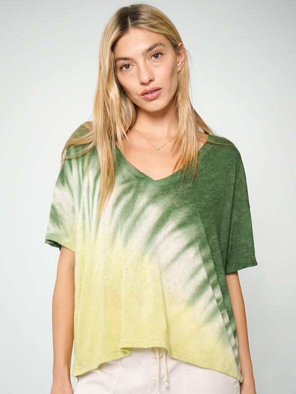 Chase Vneck Tee - Olive / Chartreuse