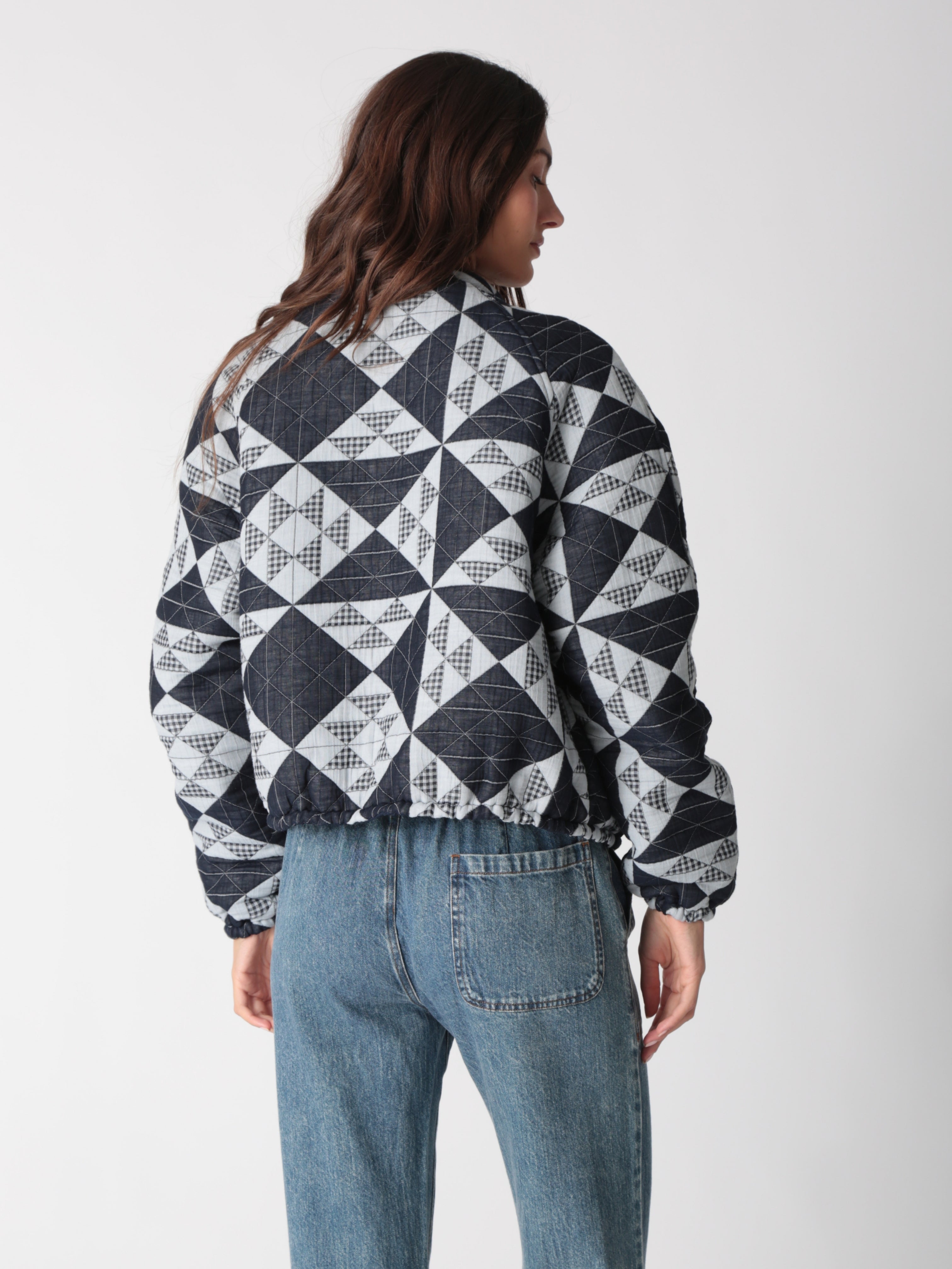 Quilted Jacket-Patchwork Indigo – Electric & Rose Clothing