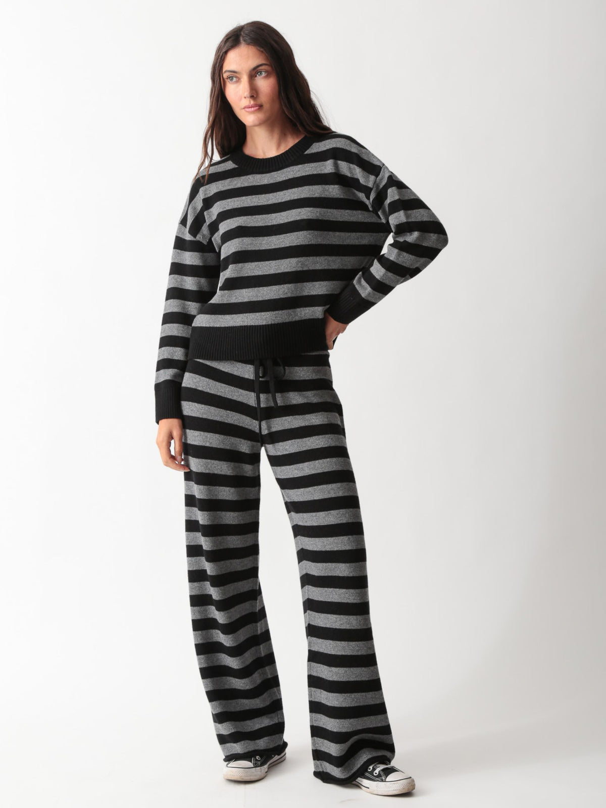 Esme Sweater - Heather Grey Stripe