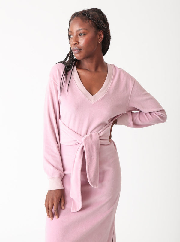 Linden Velour Dress - Mauve