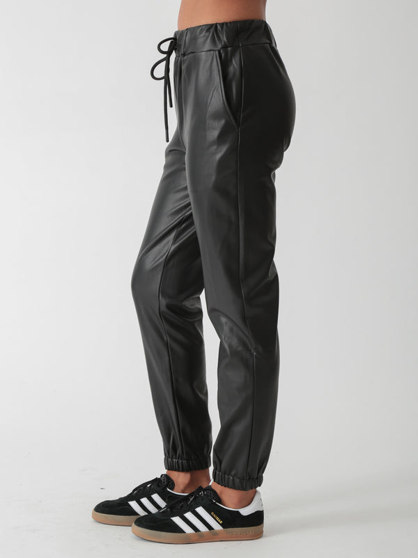 Downtown Vegan Leather Pant - Onyx