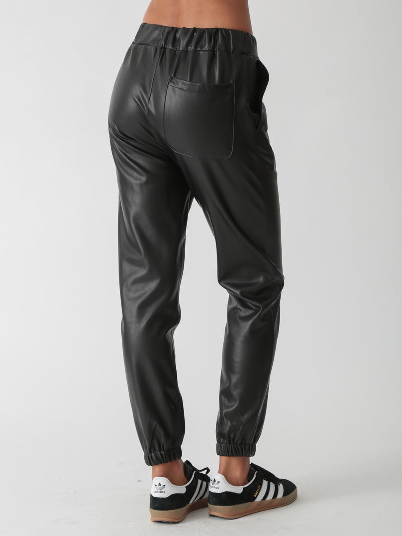 Downtown Vegan Leather Pant - Onyx