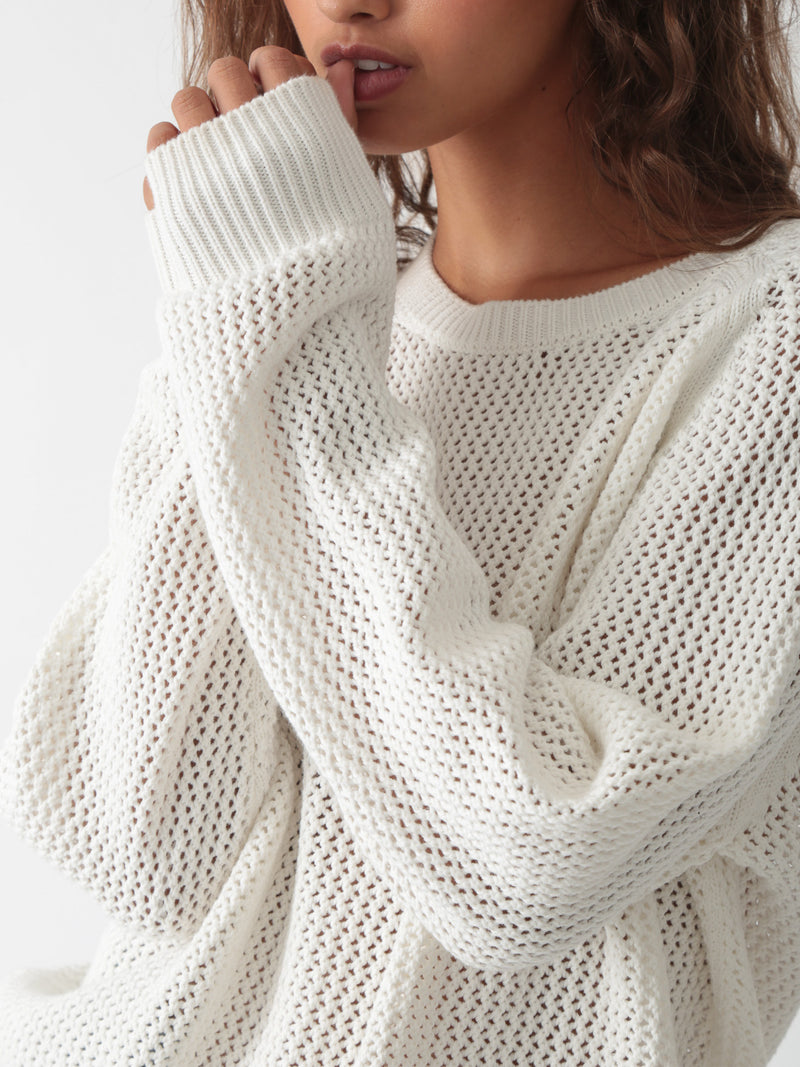 Chloe Cotton Sweater - Whisper