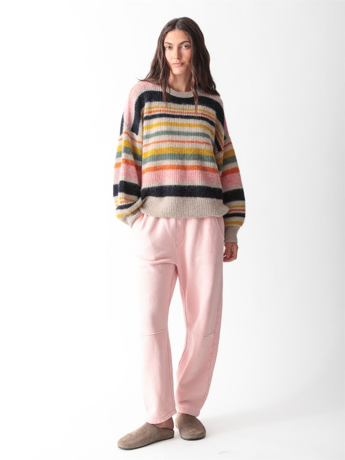 Balloon Sweater - Oatmeal Stripe