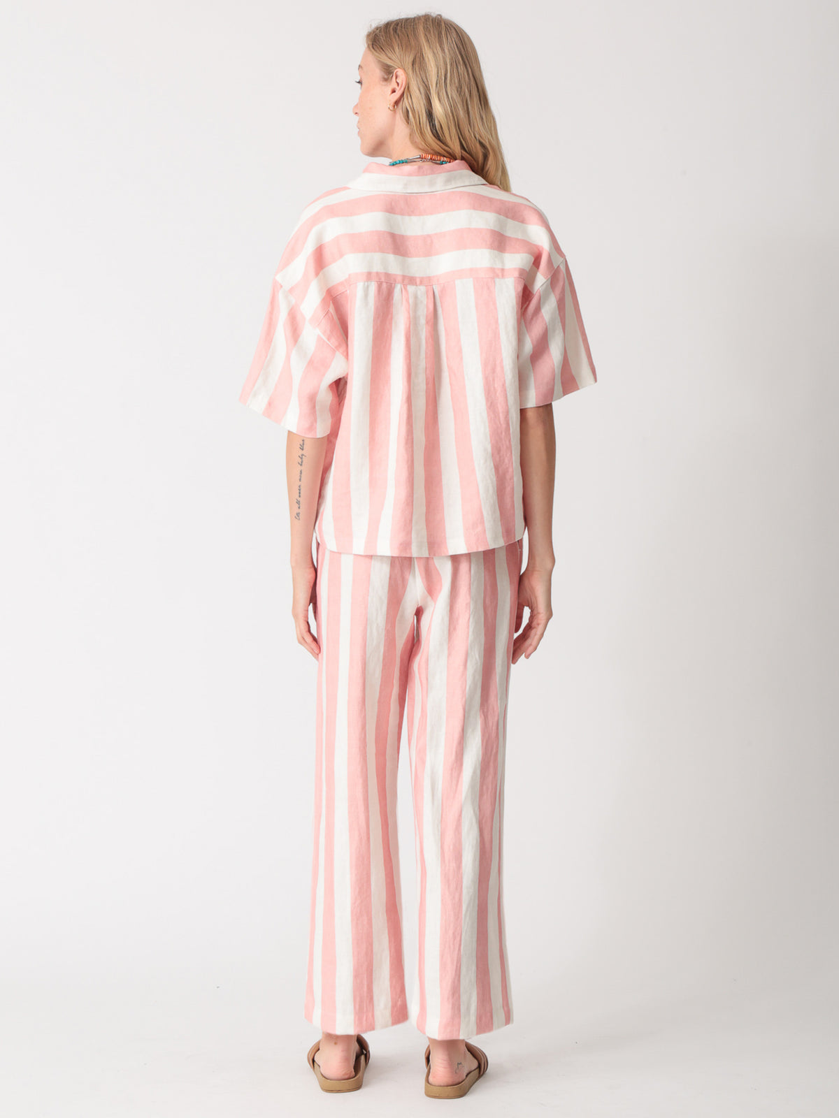 Sail Linen Pant - Peach Stripe