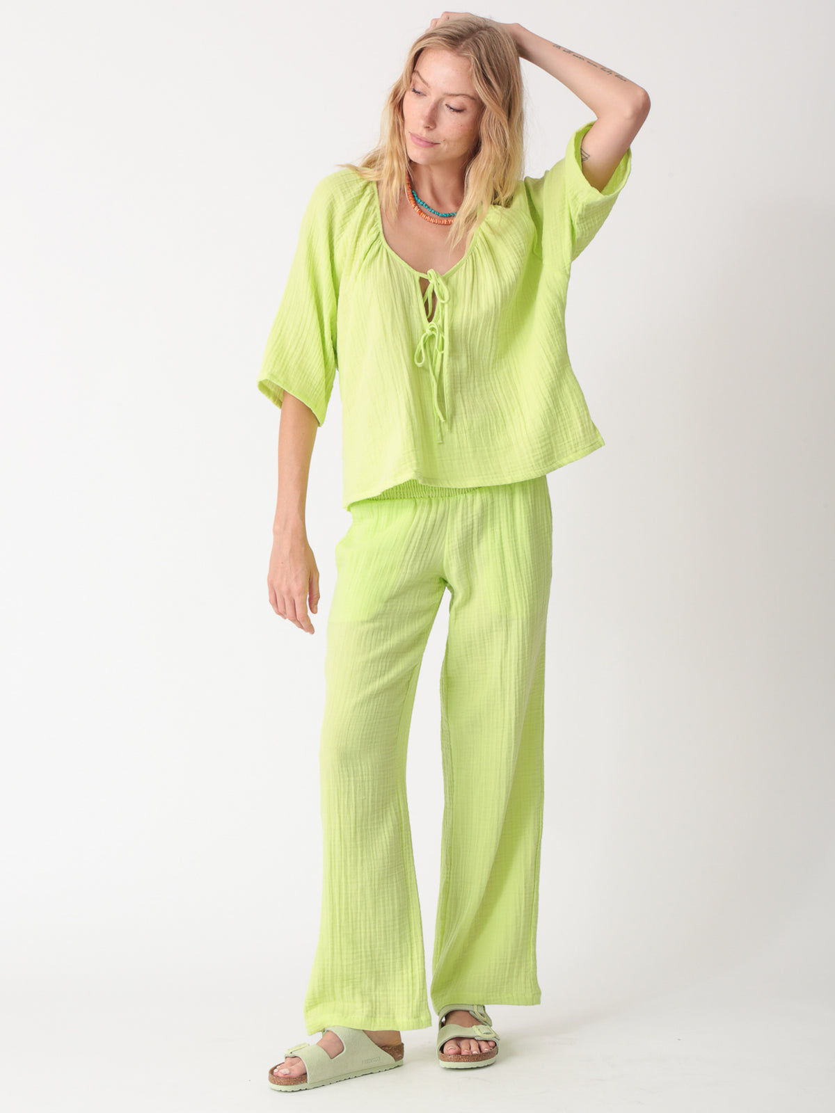 Beach Gauze Pant - Lime