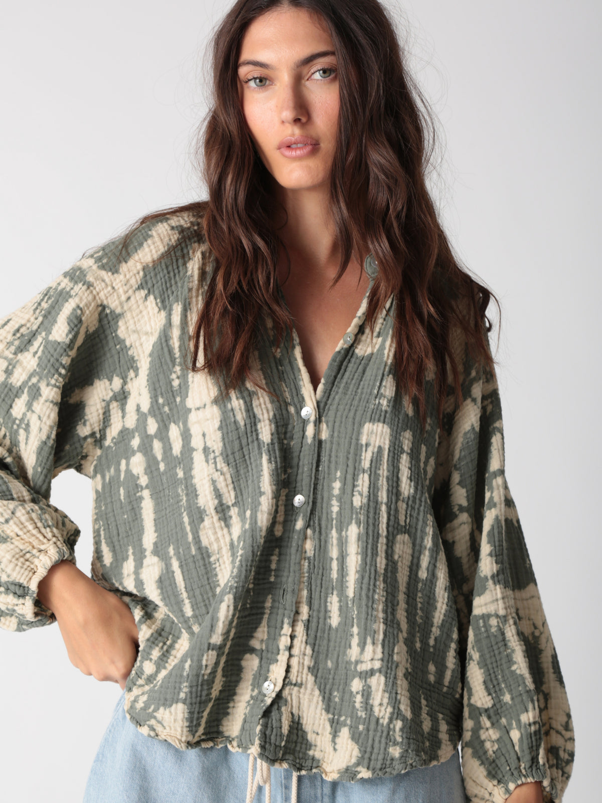 Winnie Gauze Shirt - Moss Horizon