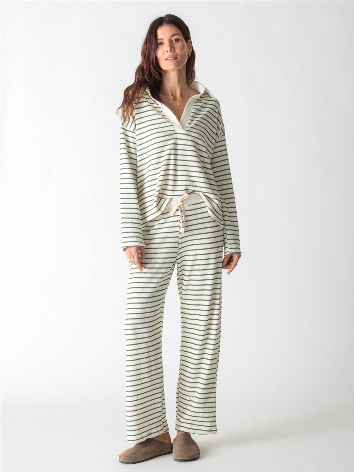 Lana Polo - Olive Stripe