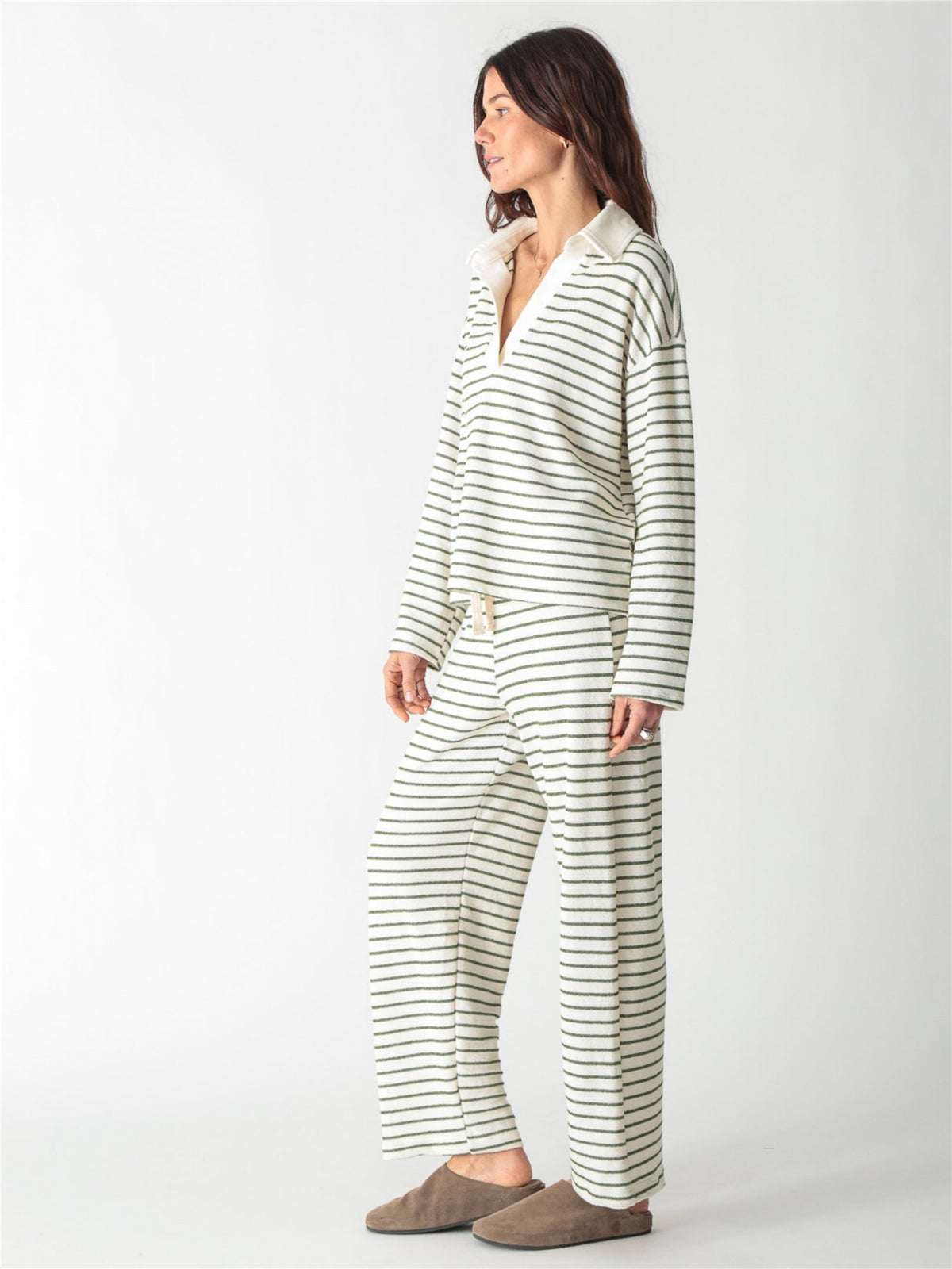 Lana Polo - Olive Stripe