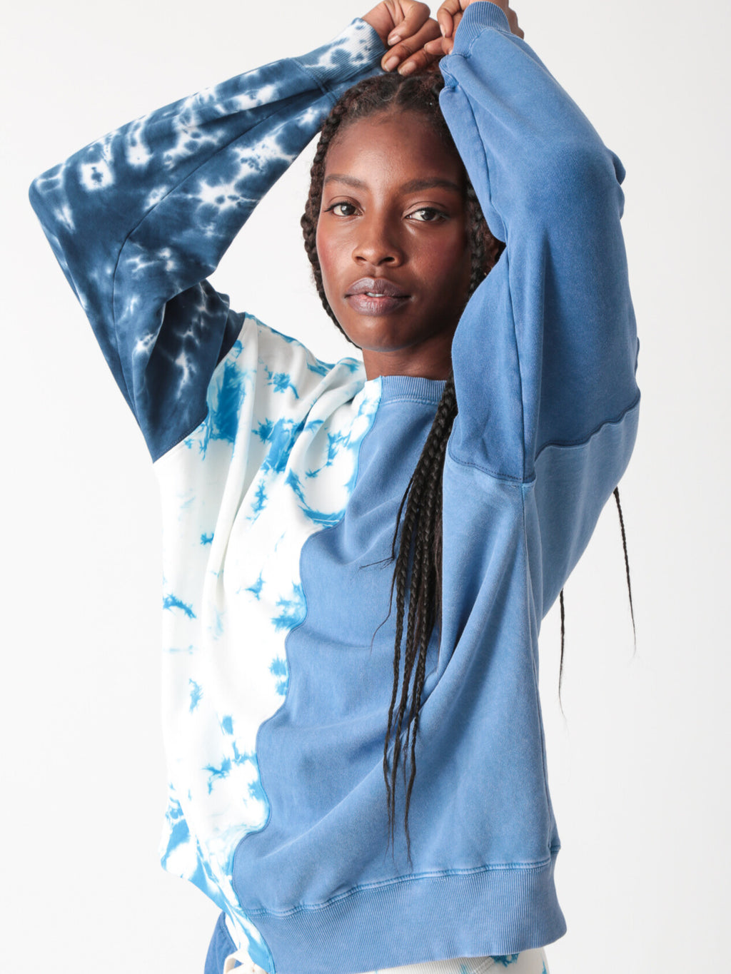 Bhodi Sweatshirt - Indigo Patchwork