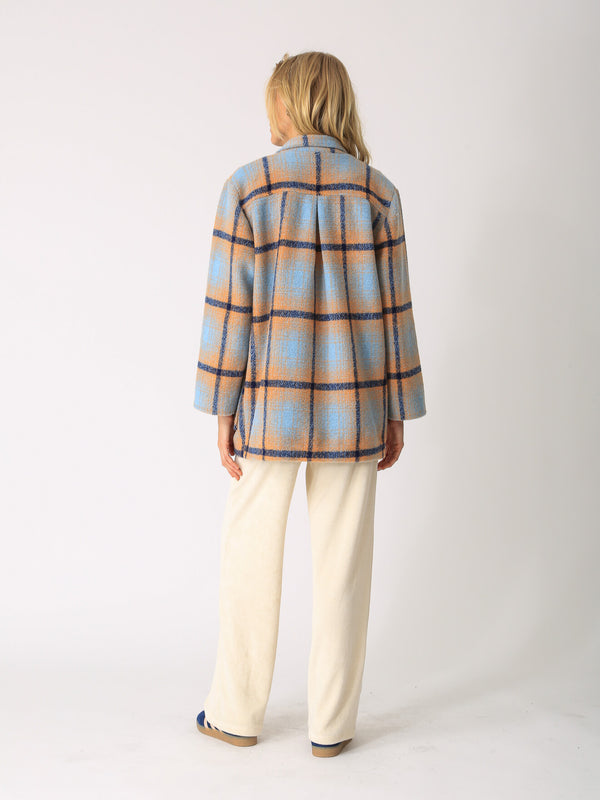 Madison Coat - Frost / Peach Plaid