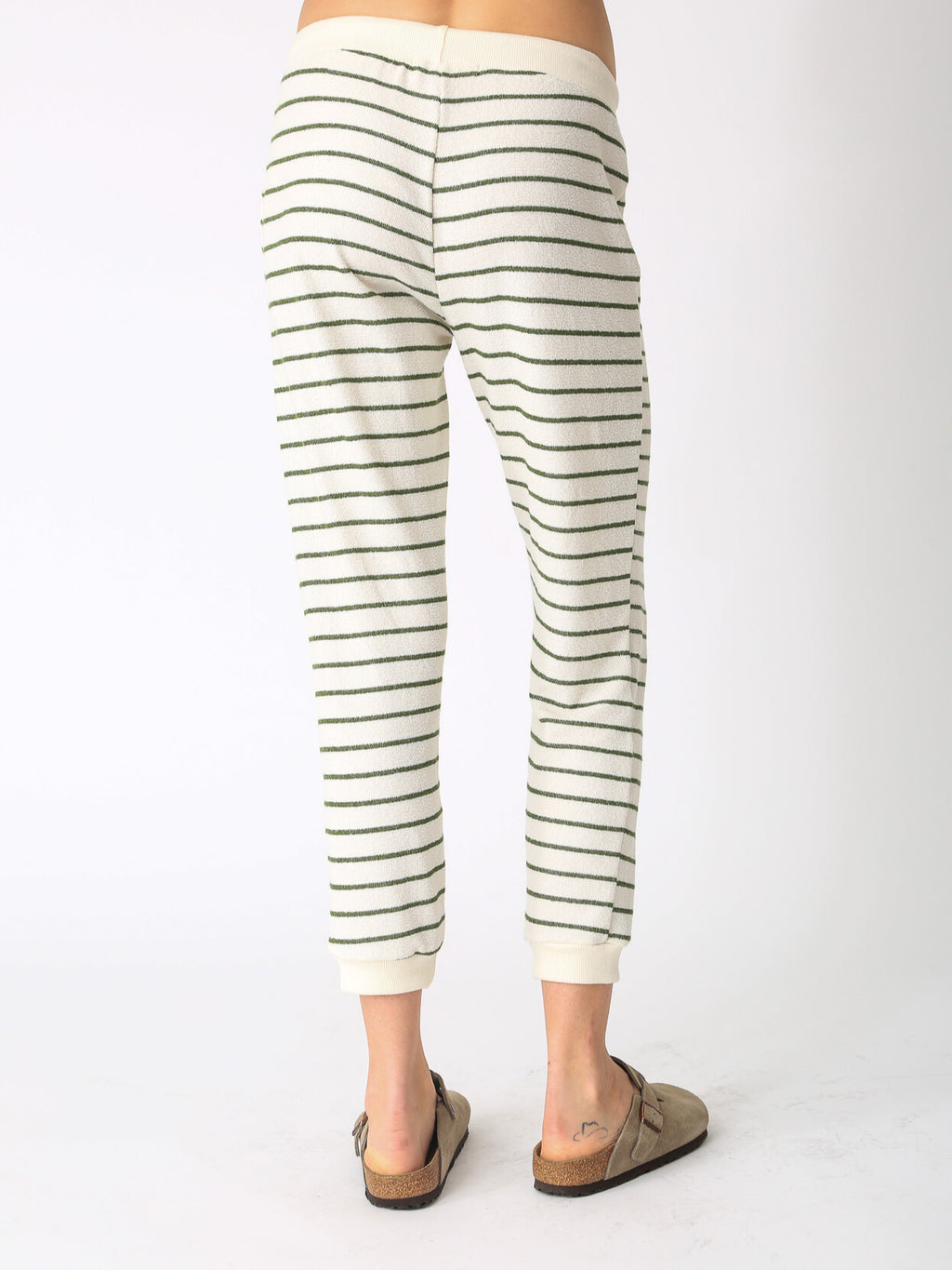 Sunny Jogger - Ivory / Olive Stripe