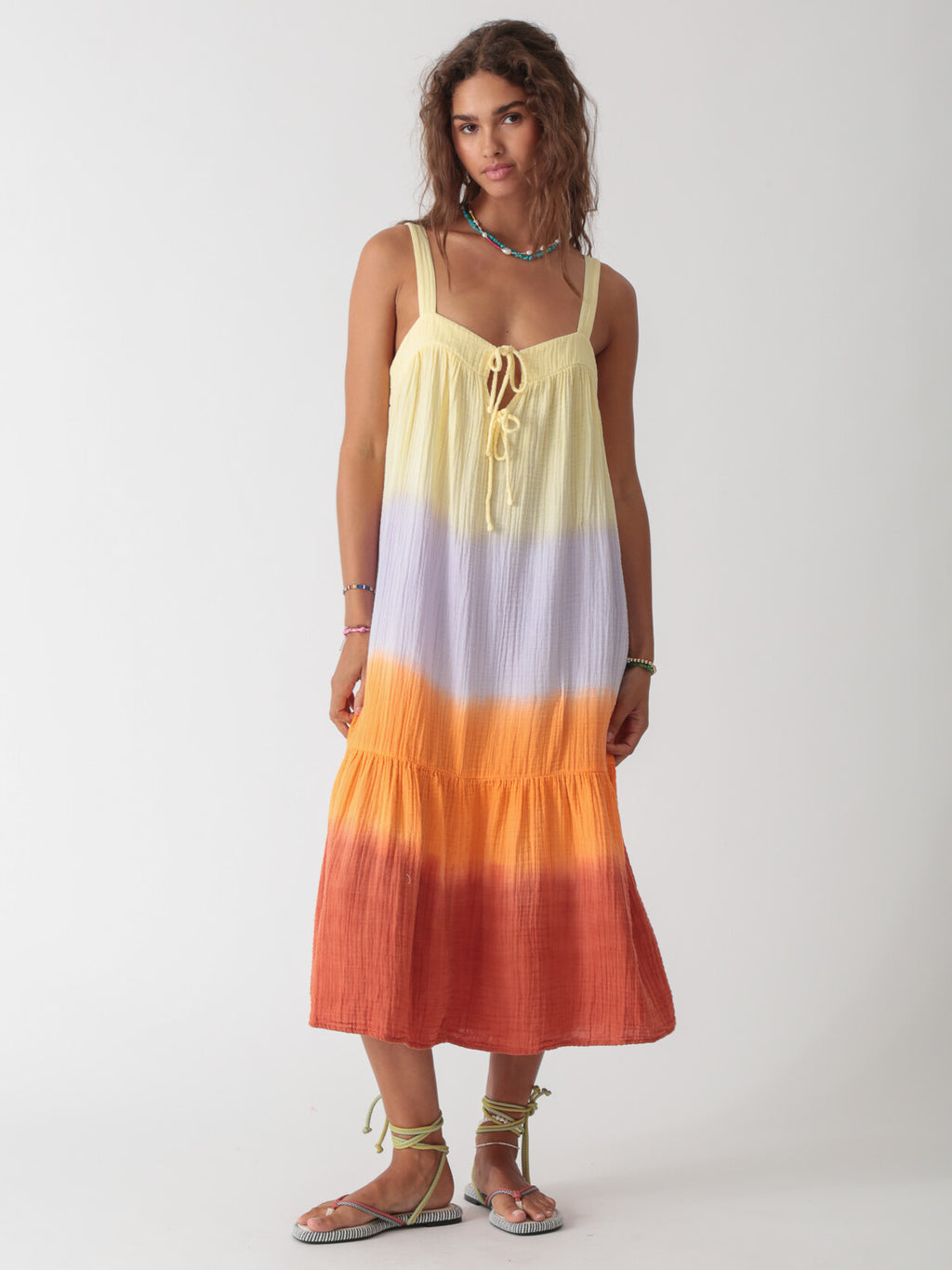 Addison Gauze Dress - Ombré Sunset