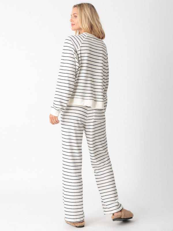 Ronan Pullover - Ivory / Indigo Stripe