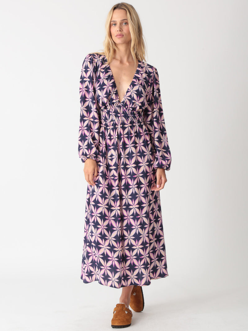 Melody Dress - Indigo Floral Burst