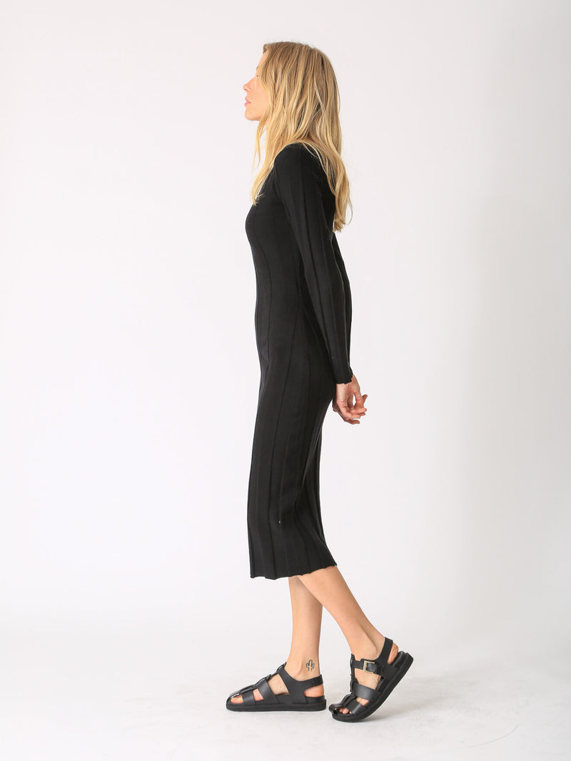 Nicola Ribbed Sweater Dress - Onyx