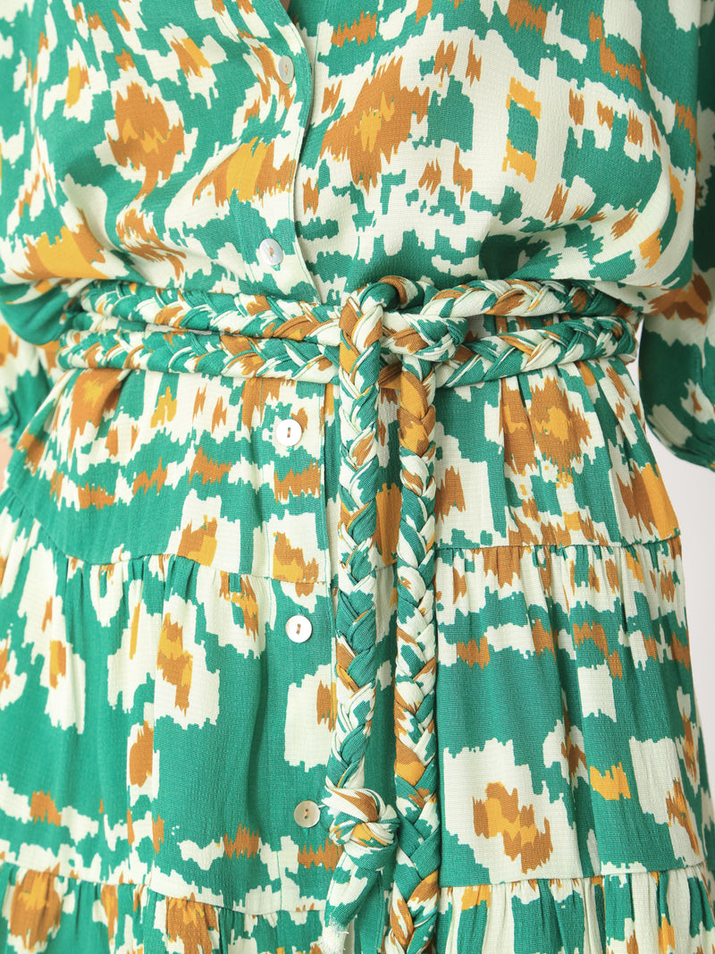 Clarissa Dress - Ikat Emerald