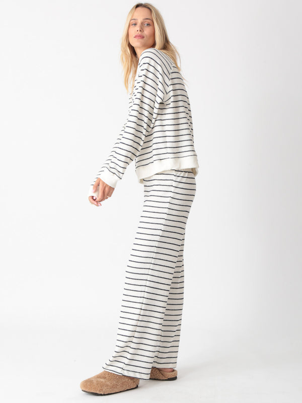 Ronan Pullover - Ivory / Indigo Stripe