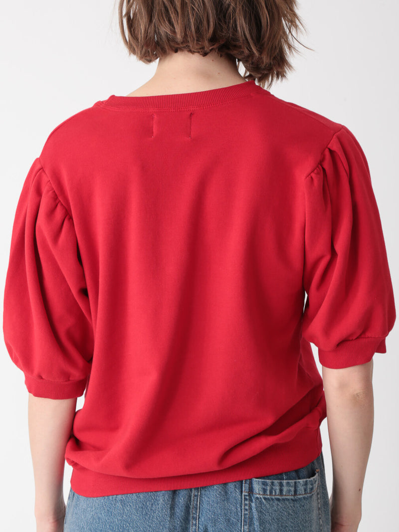 Casey Puff Sleeve Sweatshirt - Chili